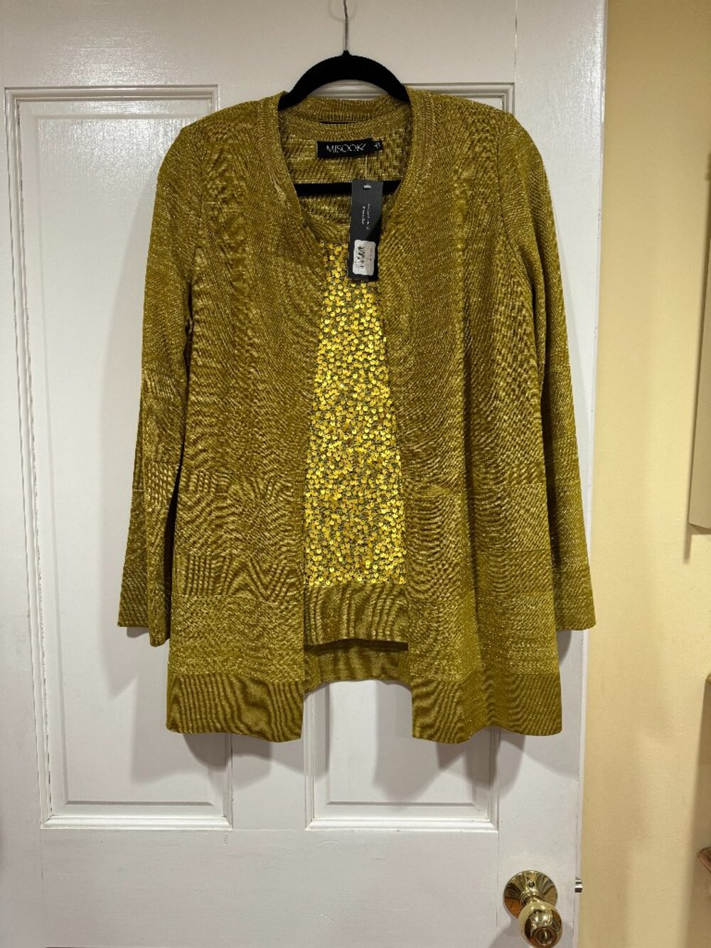 NEW with Tags $500 Misook 2 pc Sweater Set w Sequin Tank sz S